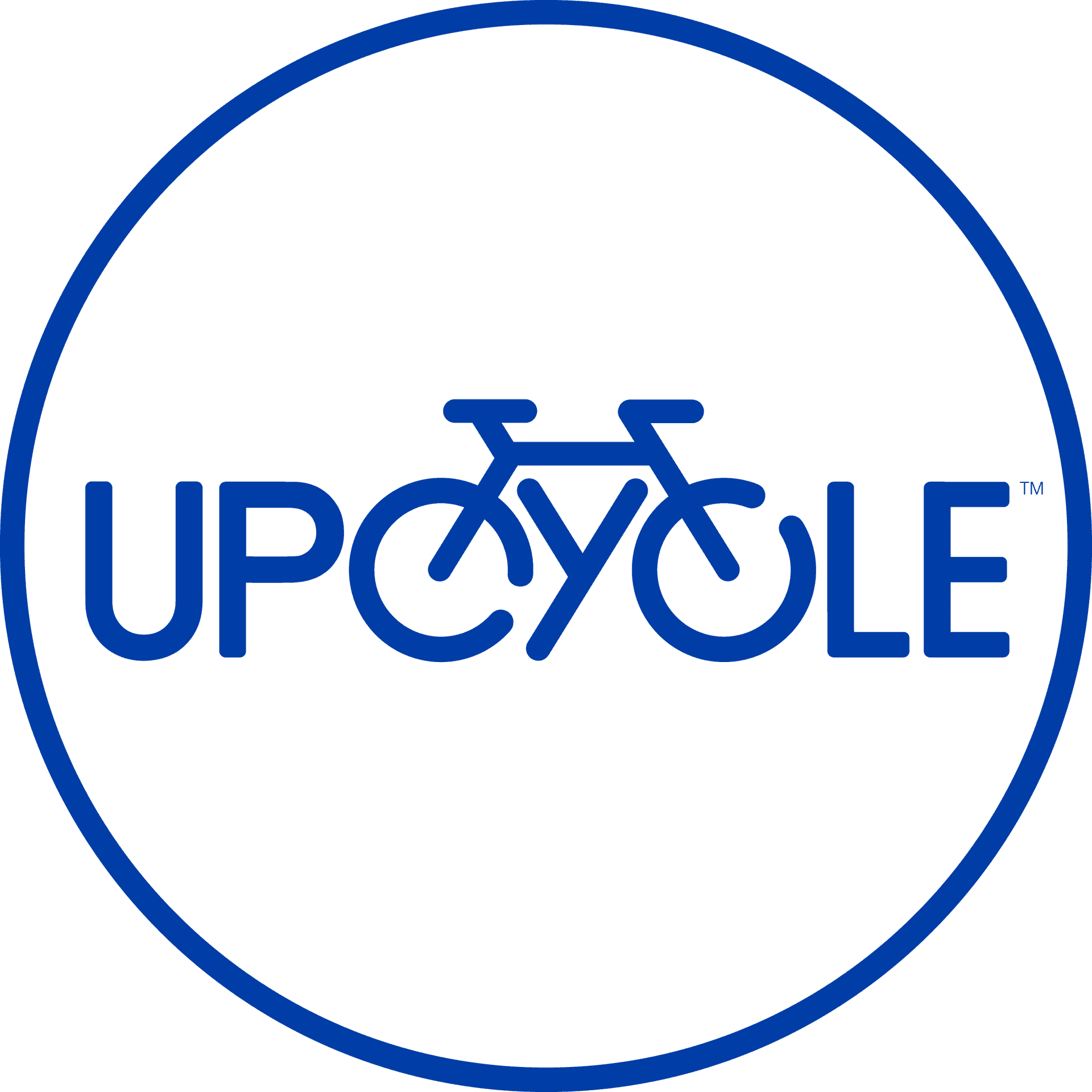 Upcycle Logowith Bicycleand Circle Outline PNG Image