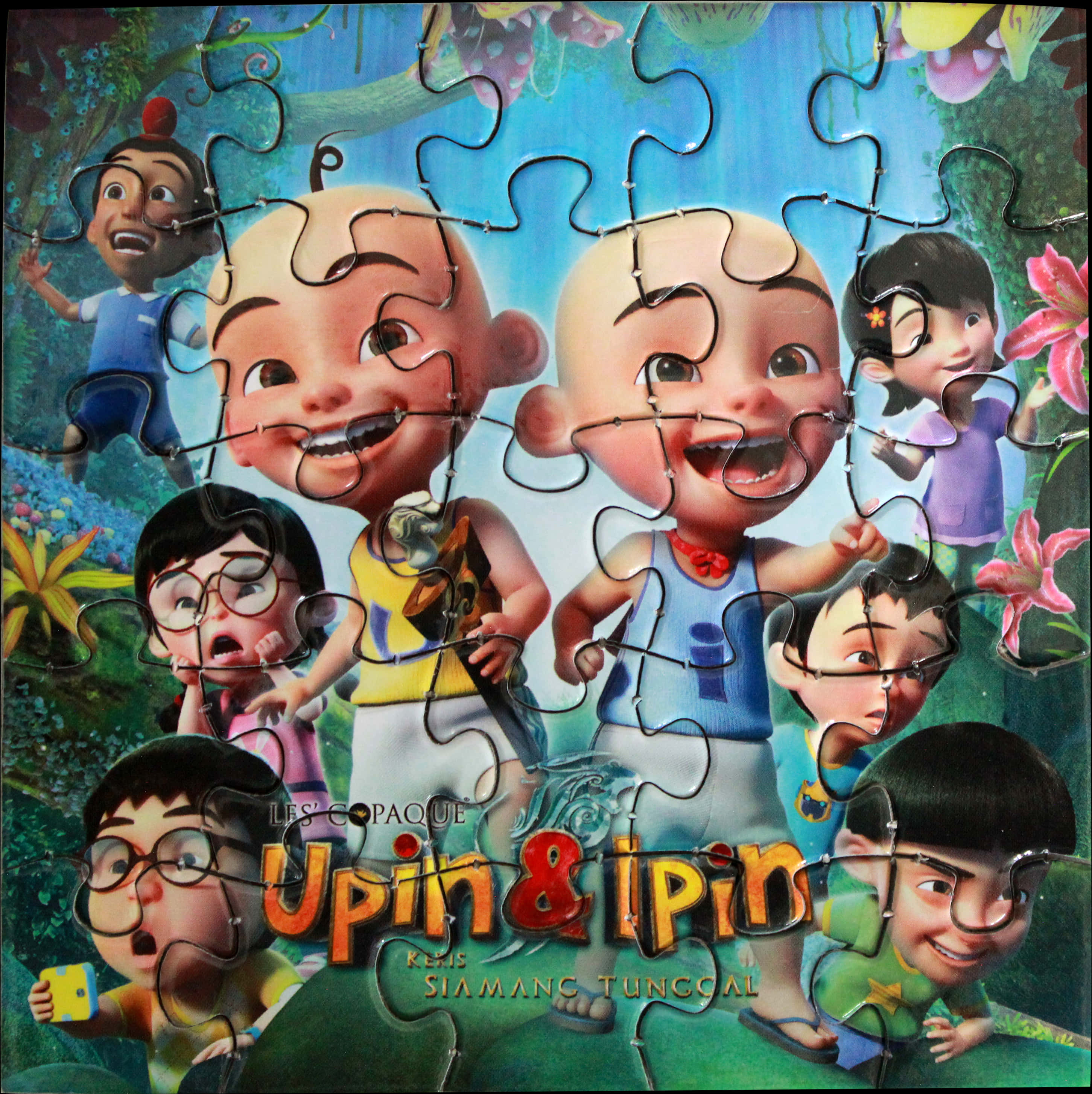 Upin Ipin Characters Jigsaw Puzzle PNG Image