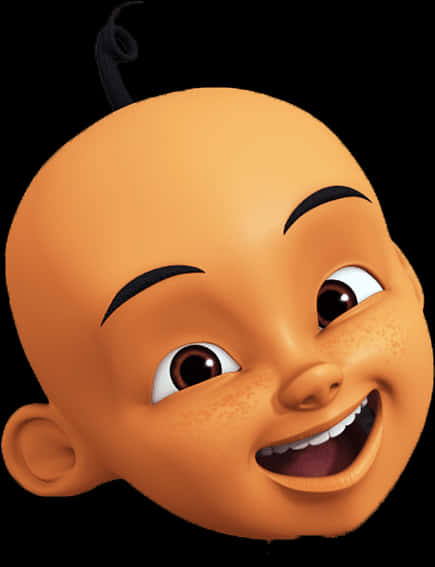 Upin Smiling Portrait PNG Image