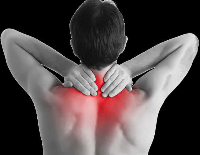 Upper Back Pain Representation PNG Image