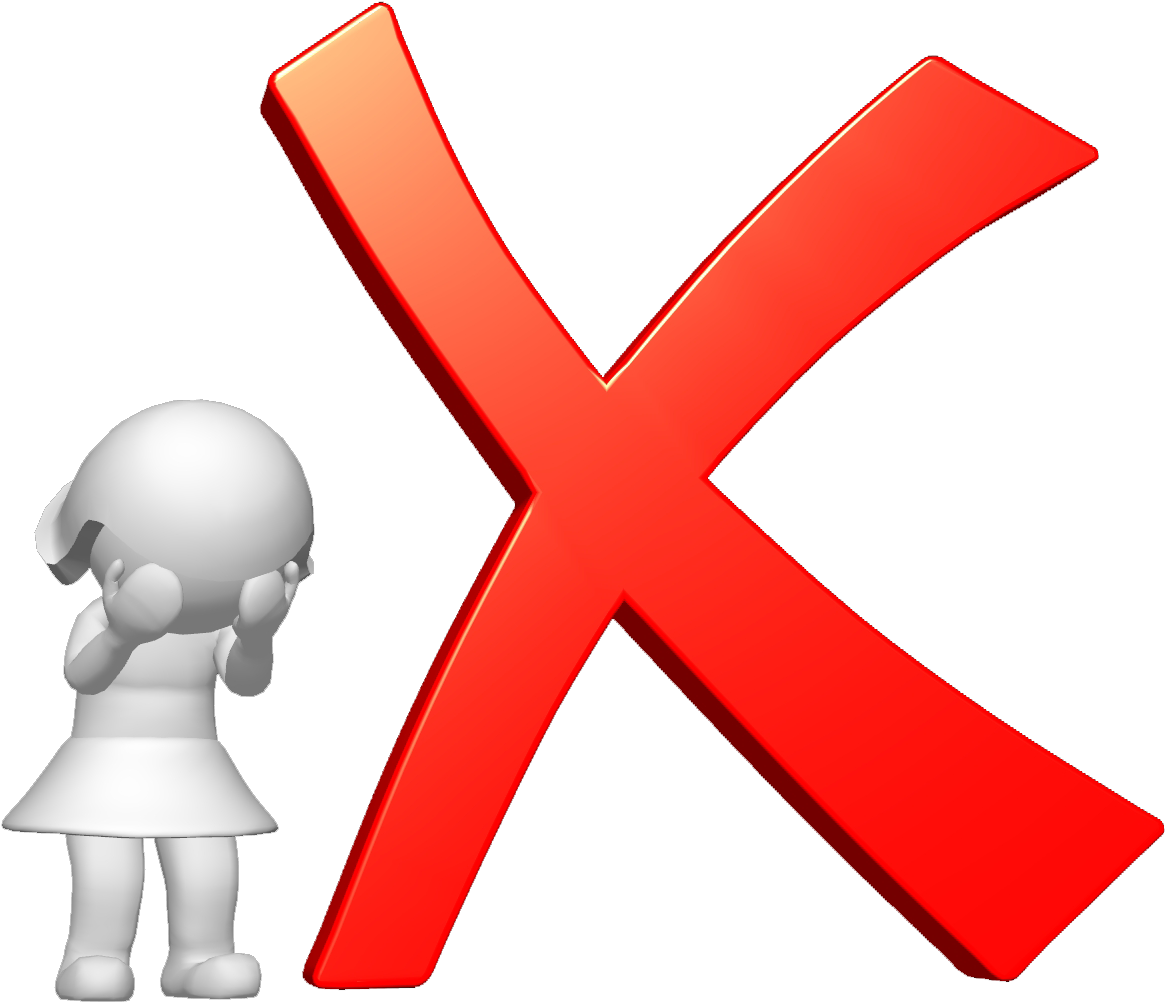 Upset Character Red Cross Symbol PNG Image