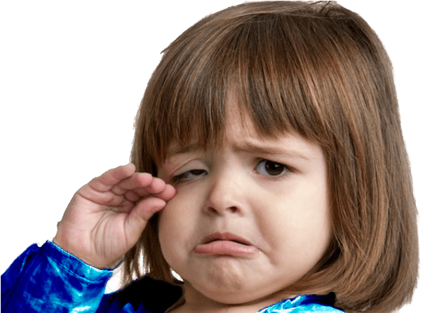 Upset Child Rubbing Eye PNG Image