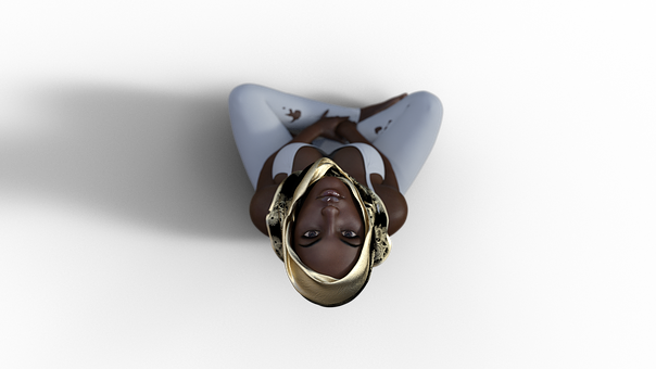 Upside Down Girl Portrait PNG Image