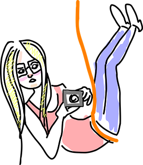 Upside Down Photographer Cartoon PNG Image