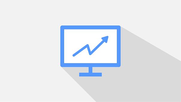 Upward Trend Graphon Monitor PNG Image