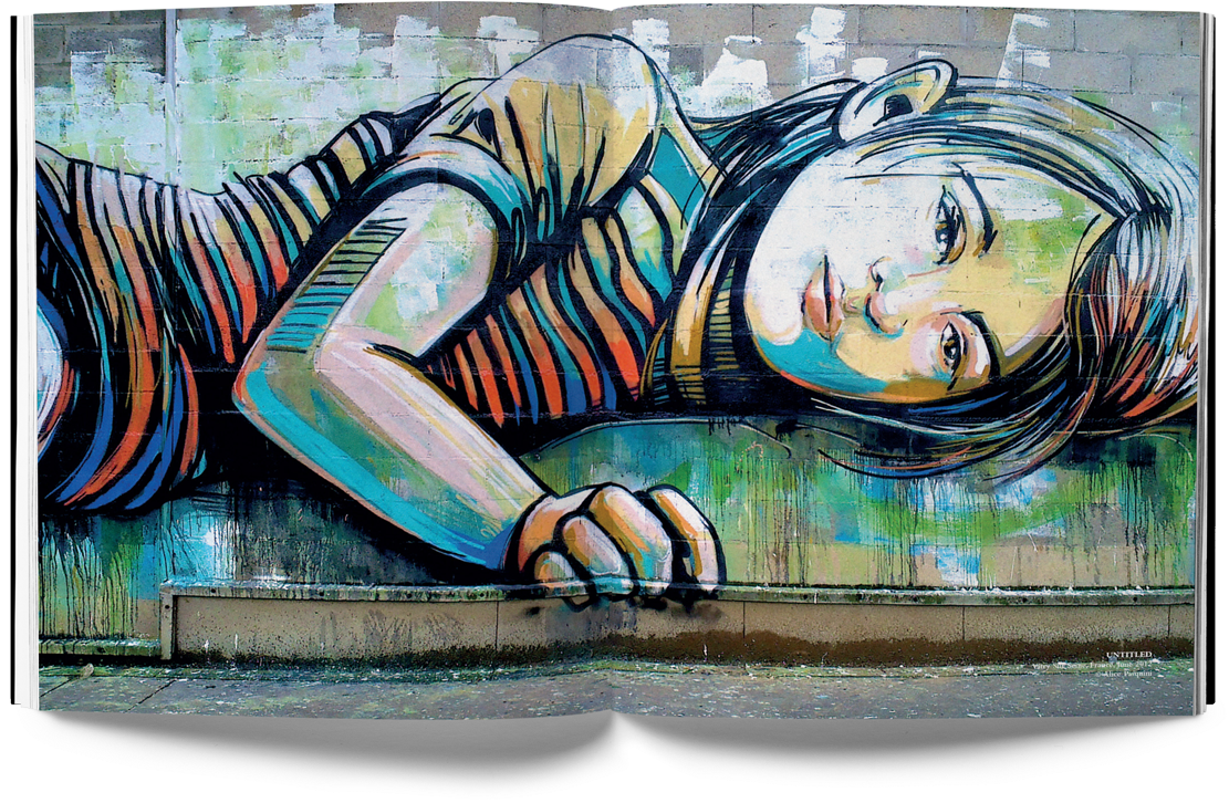 Urban Art Muralof Reclining Woman PNG Image