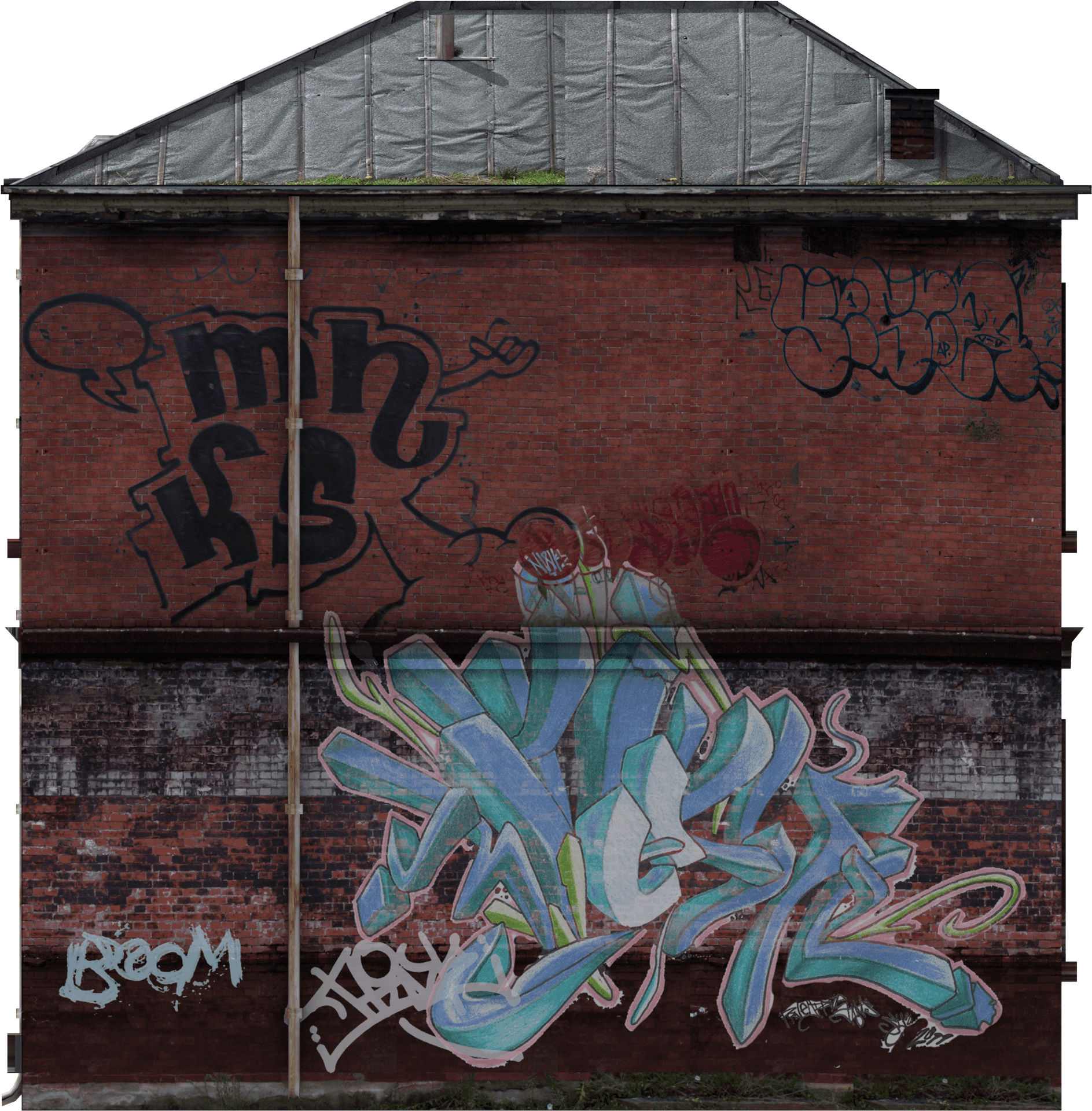 Urban Graffiti Arton Brick Wall PNG Image