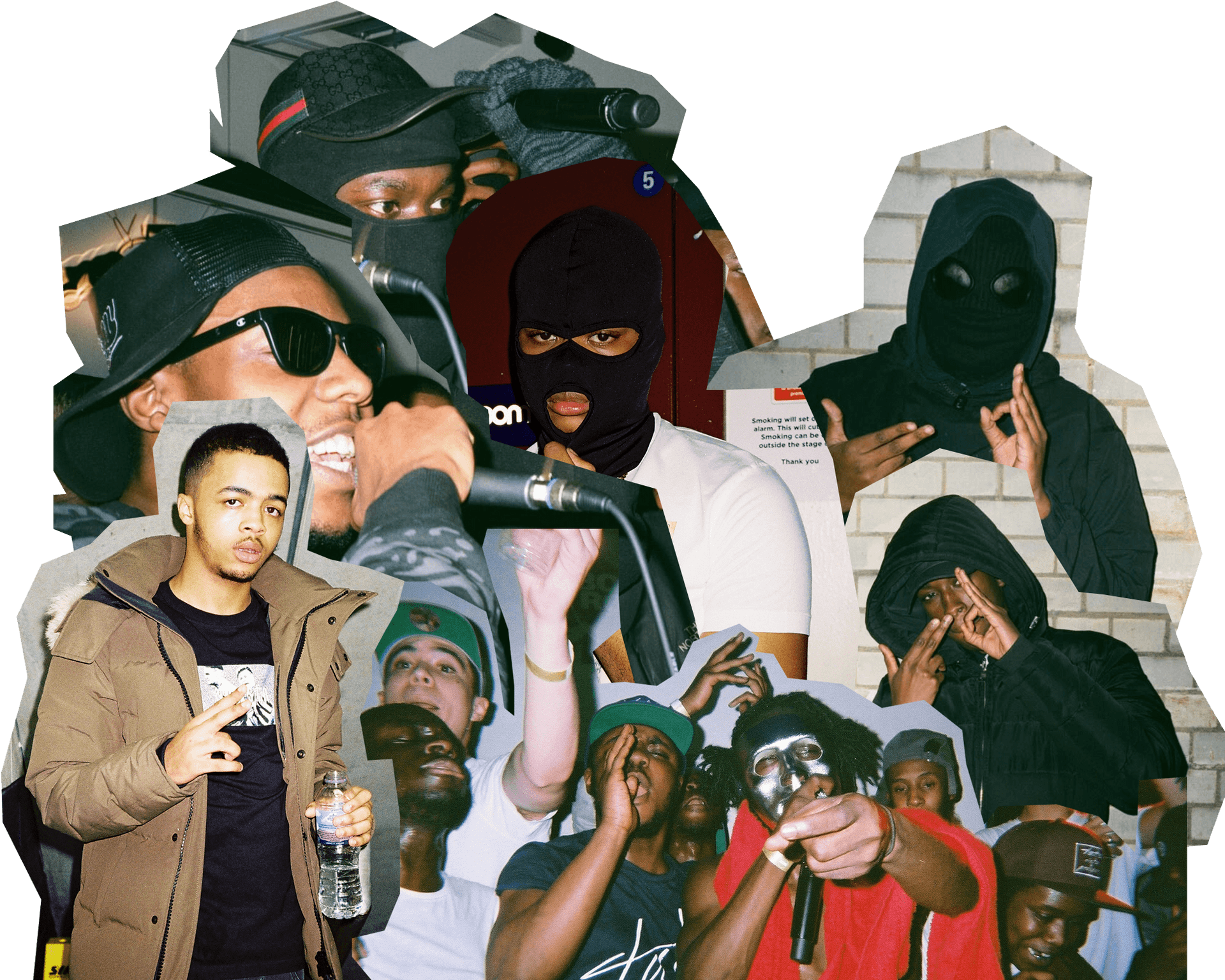 Urban Rap Collage PNG Image