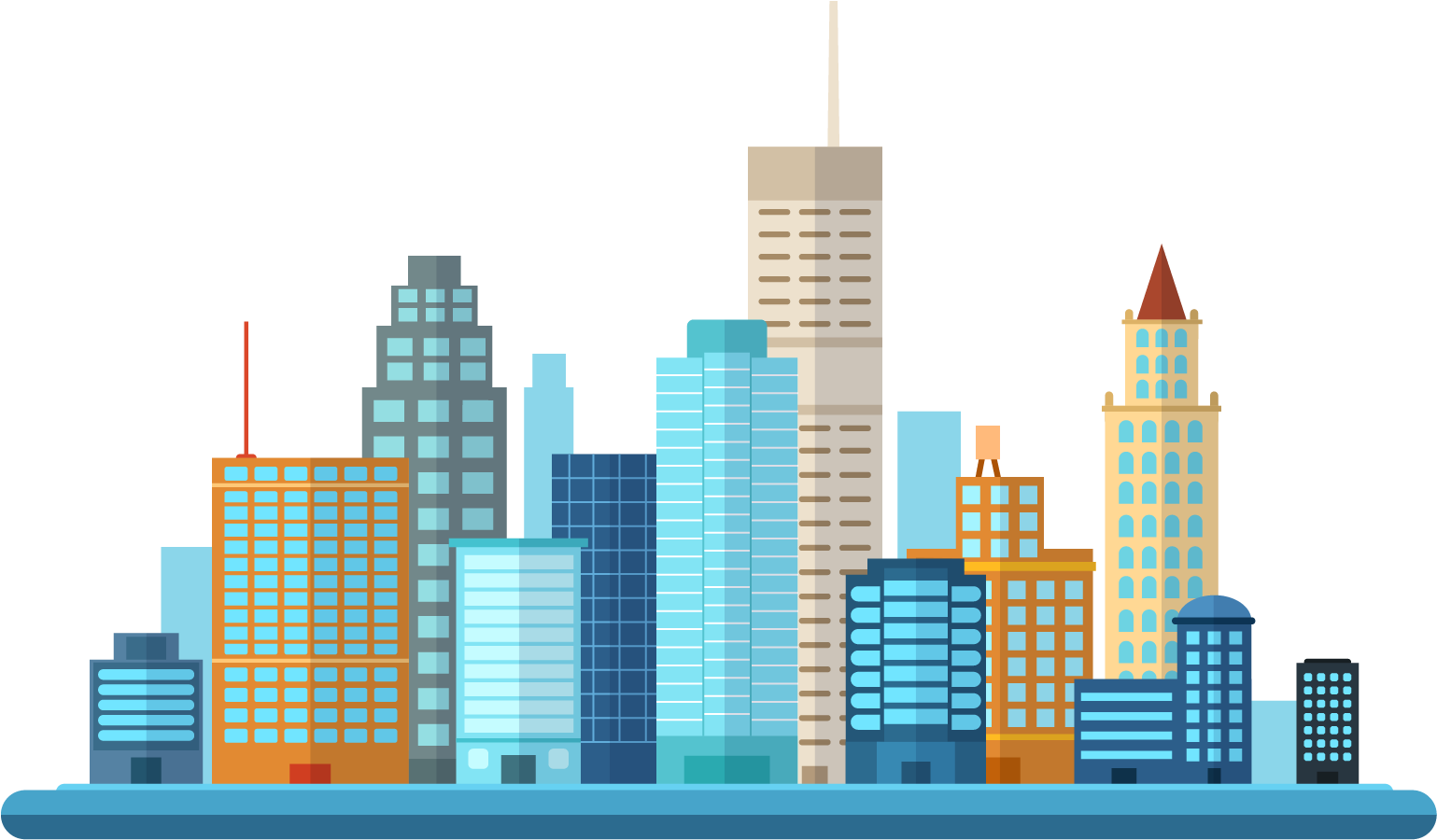 Urban Skyline Illustration PNG Image