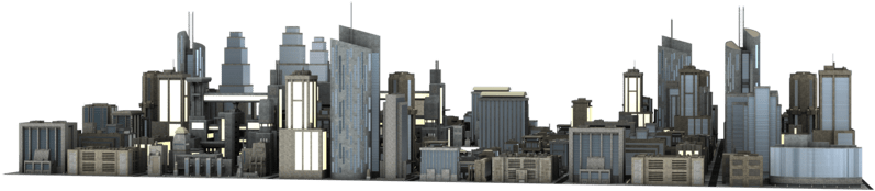 Urban Skyline Silhouette PNG Image