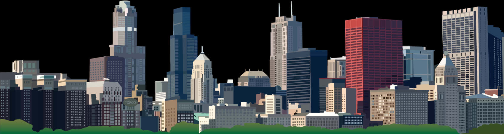 Urban Skyline Vector Illustration PNG Image