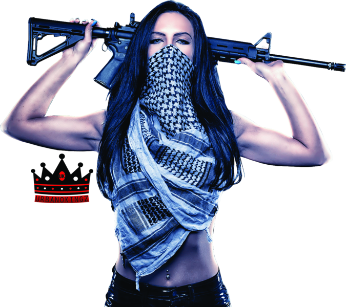 Urban_ Warrior_ Woman_with_ Rifle.png PNG Image