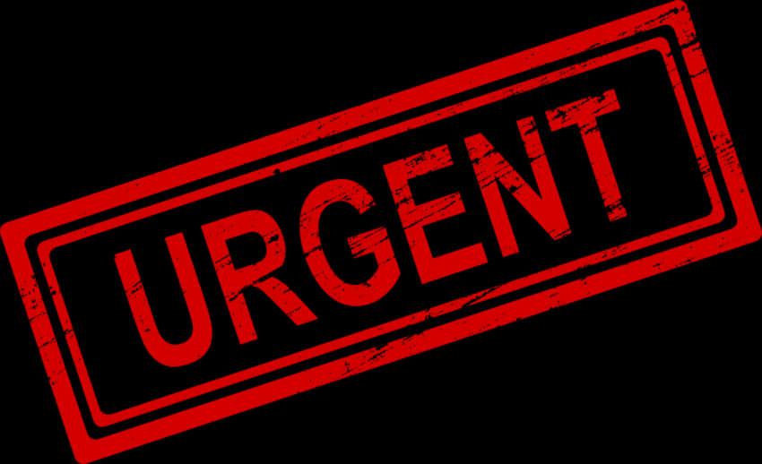 Urgent Stamp Red Black Background PNG Image