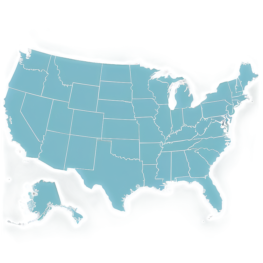 Us Map Outline B PNG Image