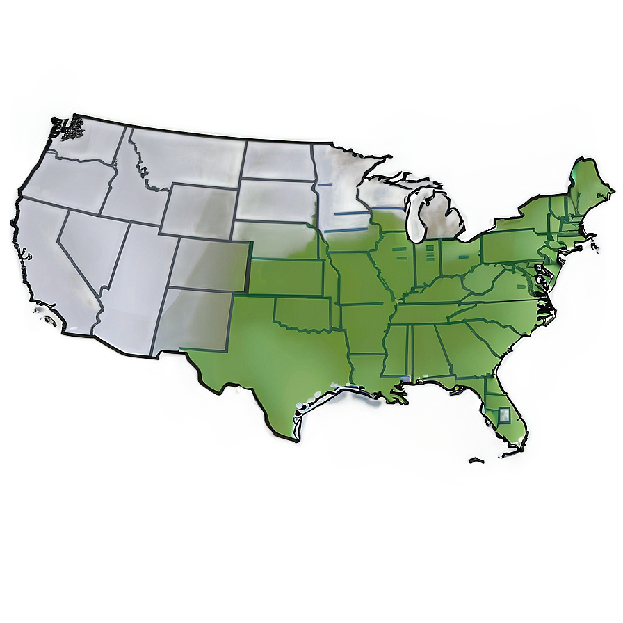 Us Map Outline Black And White Png Mkq24 PNG Image