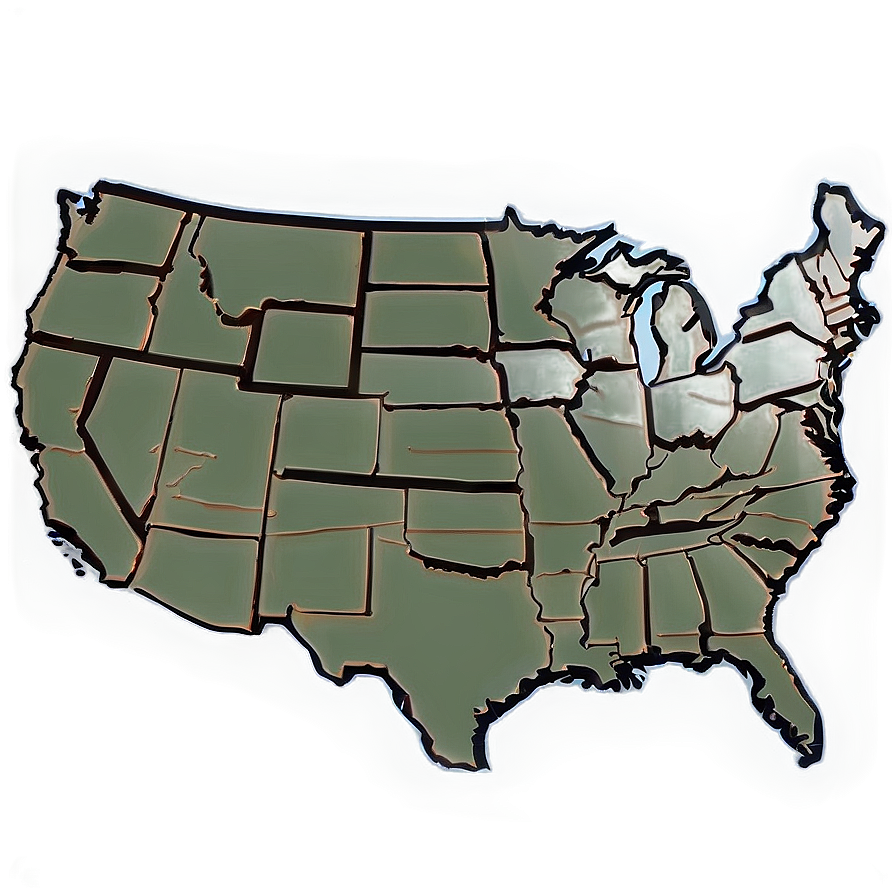 Usa Geographic Outline Png Dqx PNG Image