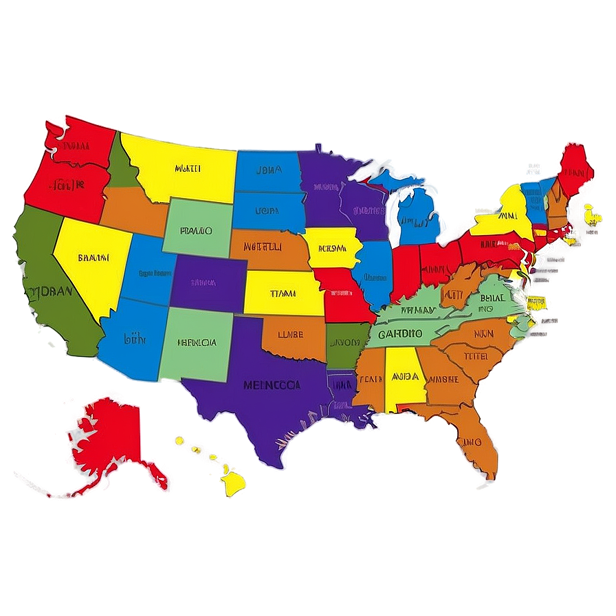 Usa Map For Kids Png Axs37 PNG Image