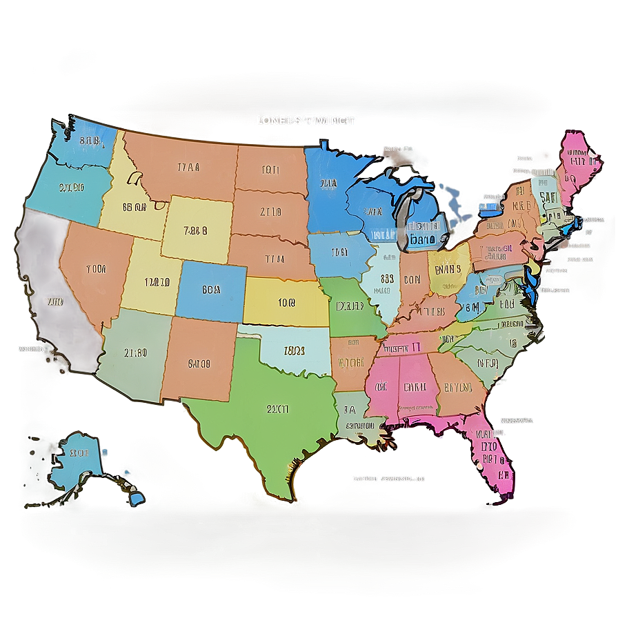 Usa Map With Area Codes Png Gnr50 PNG Image