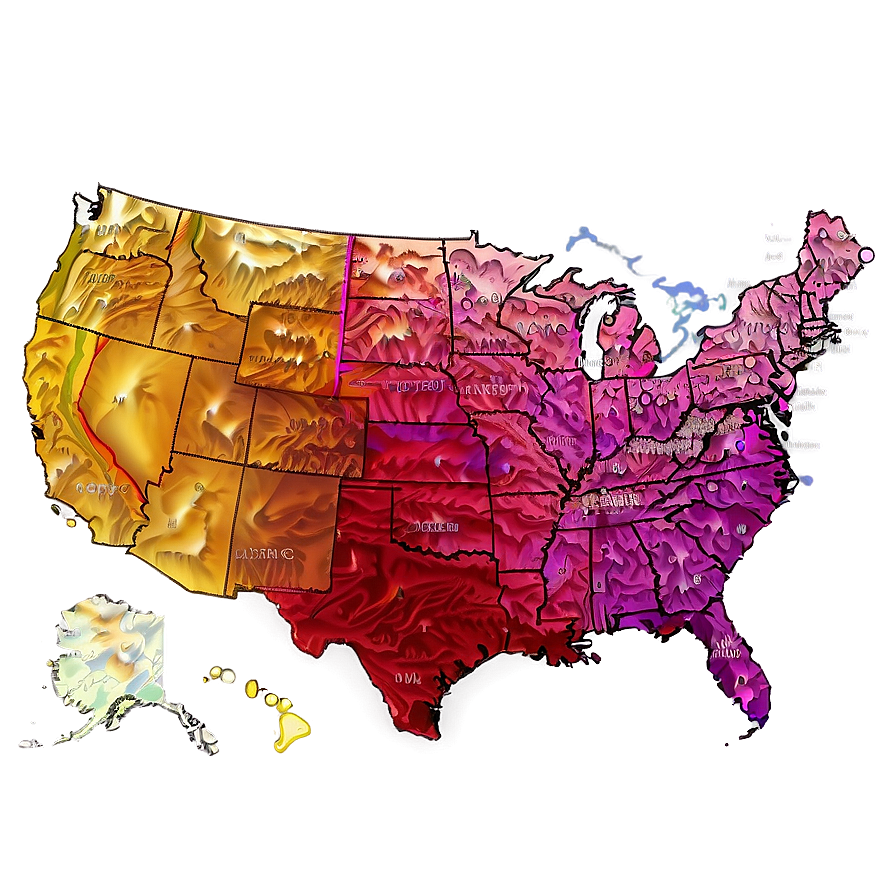 Usa Map With Population Density Png Xsc22 PNG Image