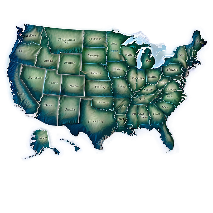 Usa Map With Rivers Png 05252024 PNG Image