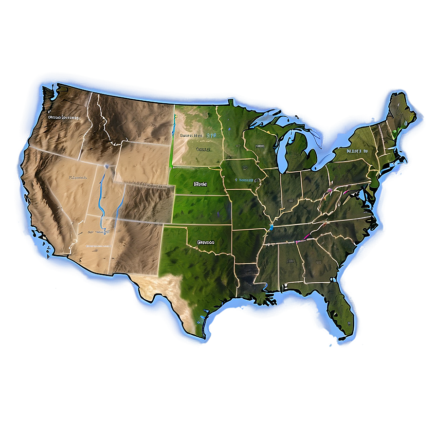 Usa Map With Rivers Png Mrl PNG Image