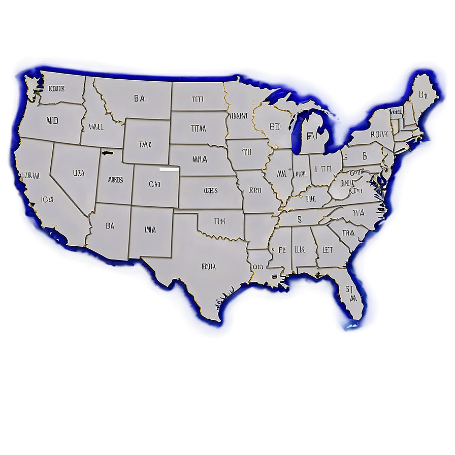 Usa Map With State Names Png 15 PNG Image