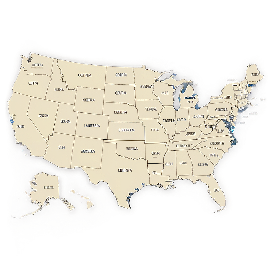 Usa Map With State Names Png 62 PNG Image