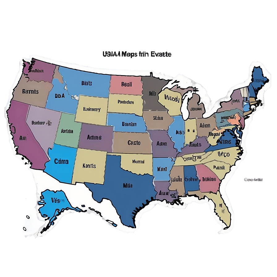 Usa Map With State Names Png Jol33 PNG Image