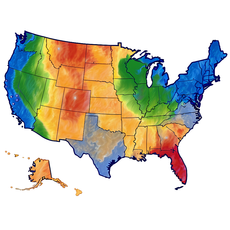 Usa States Climate Map Png Njb72 PNG Image