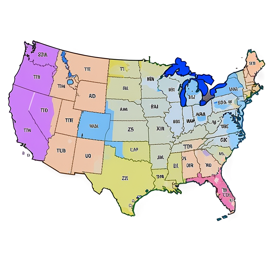 Usa Time Zone Map Png 90 PNG Image