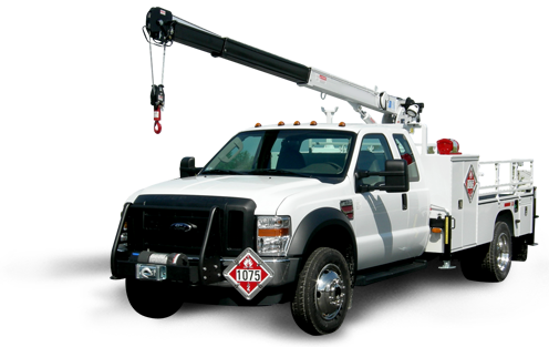 Utility Service Truckwith Crane PNG Image