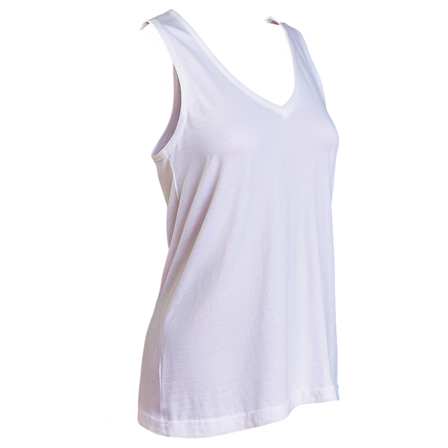 V-neck White Tank Top Cut Png 68 PNG Image