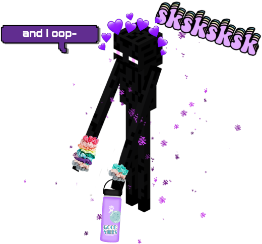 V S C O Enderman Minecraft Meme PNG Image