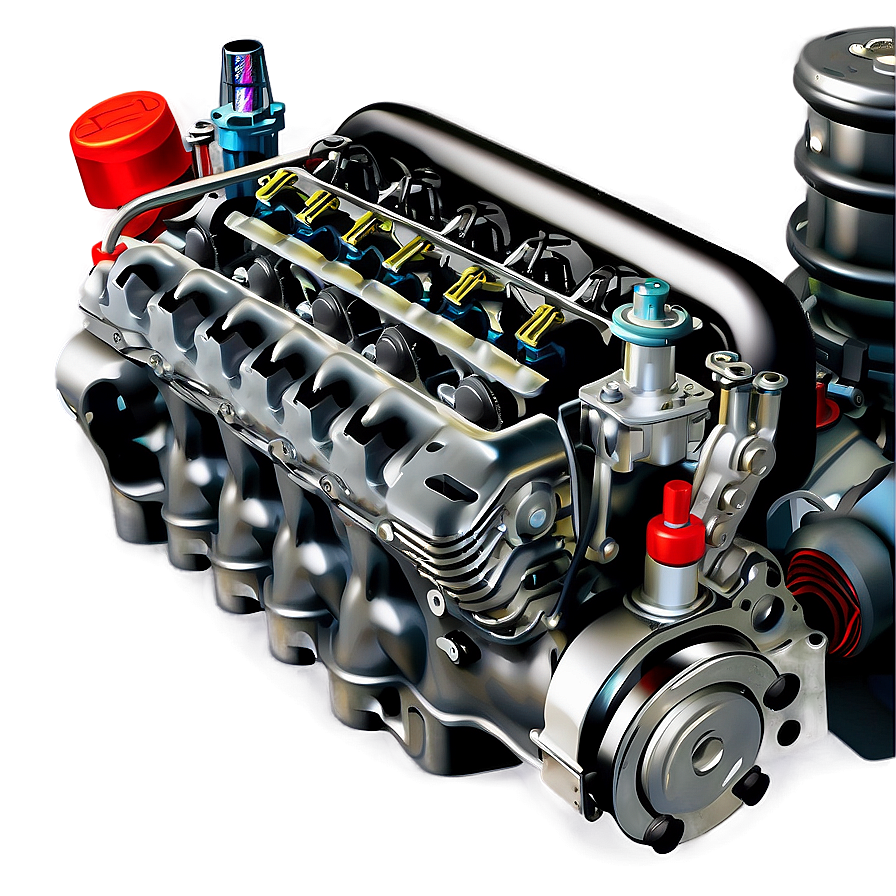 V8 Car Engine Design Png 06132024 PNG Image