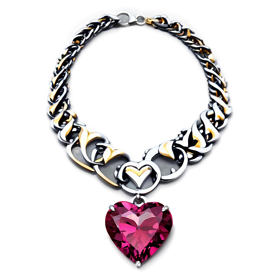 Valentine Heart Necklace Png 06262024 PNG Image