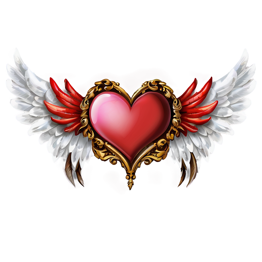 Valentine Heart Wings Png 06262024 PNG Image