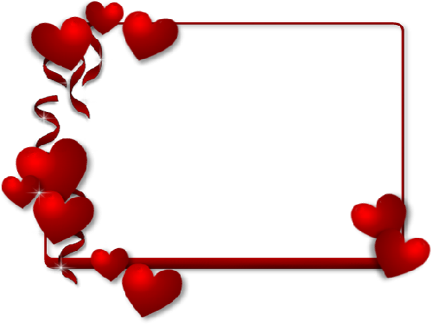 Valentine Hearts Border Graphic PNG Image