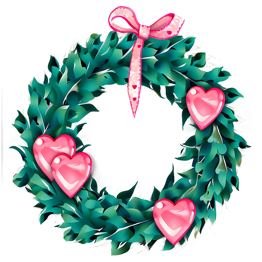 Valentine's Day Heart Wreath Png 05242024 PNG Image