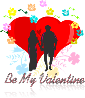 Valentines Couple Silhouette Love Graphic PNG Image