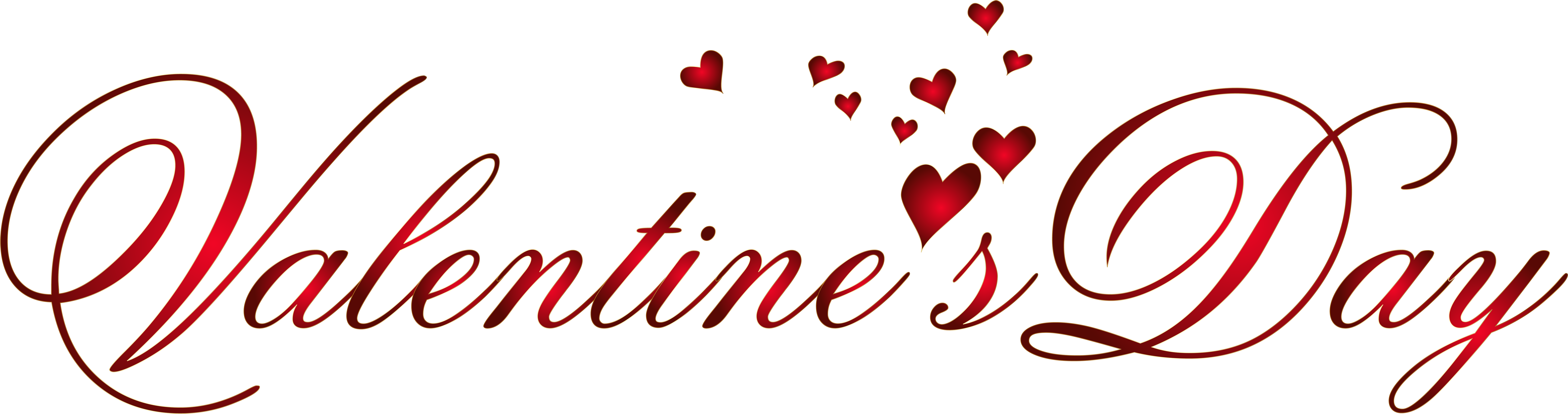 Valentines Day Calligraphy Hearts PNG Image