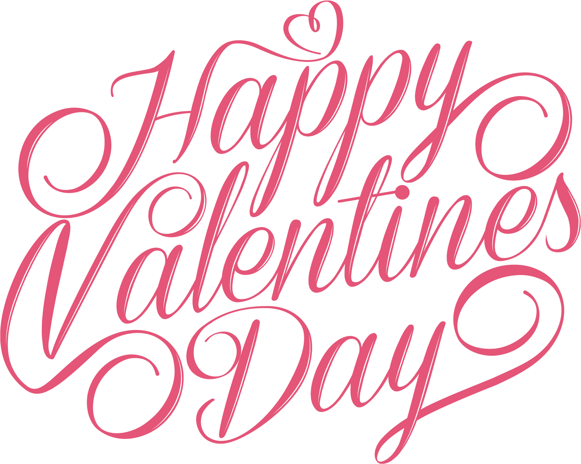 Valentines Day Cursive Text PNG Image