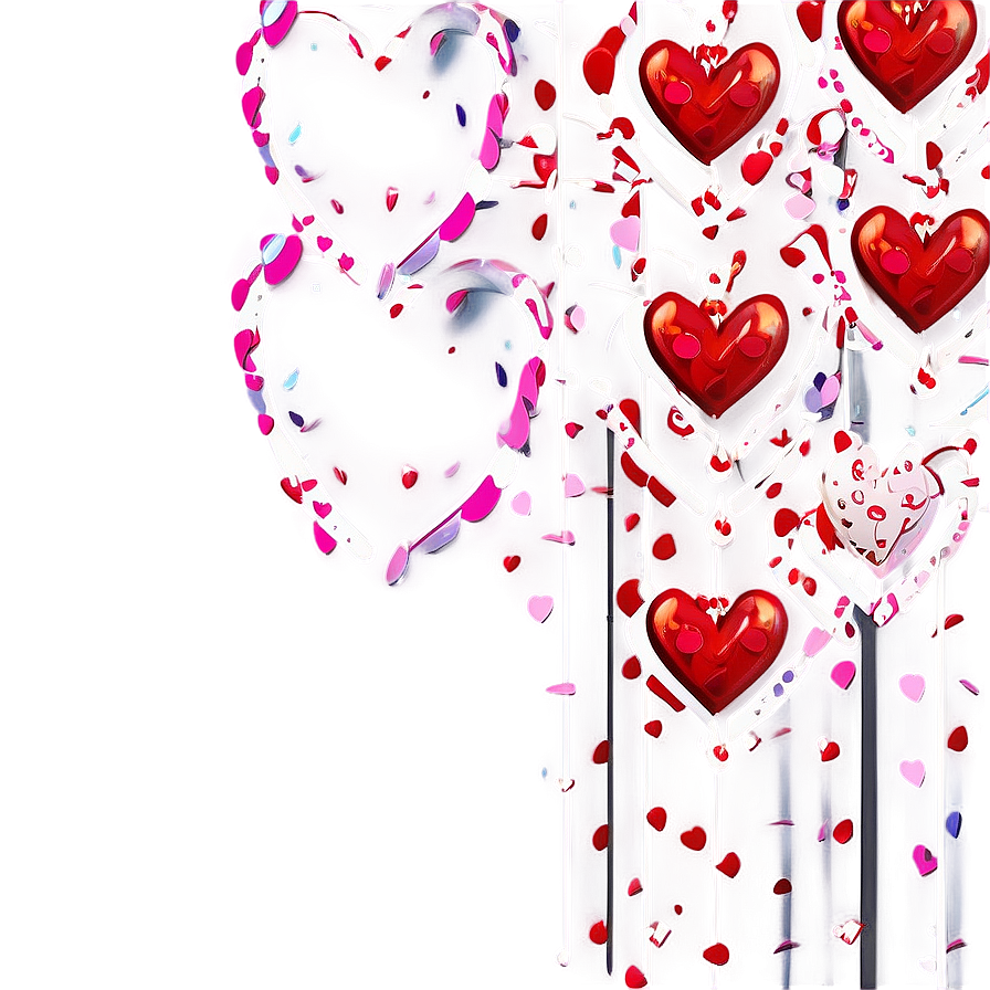 Valentines Day Heart Confetti Png Qxh PNG Image