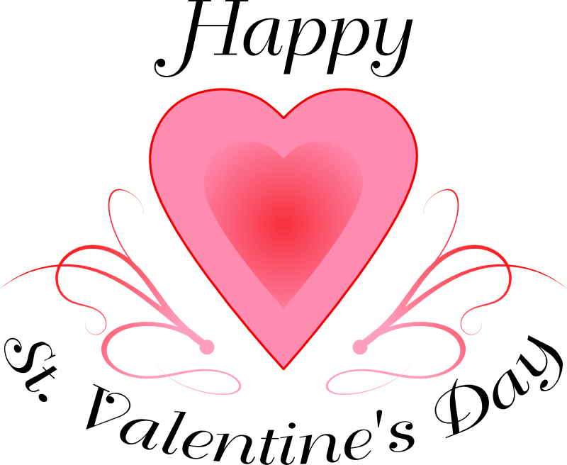 Valentines Day Heart Greeting PNG Image