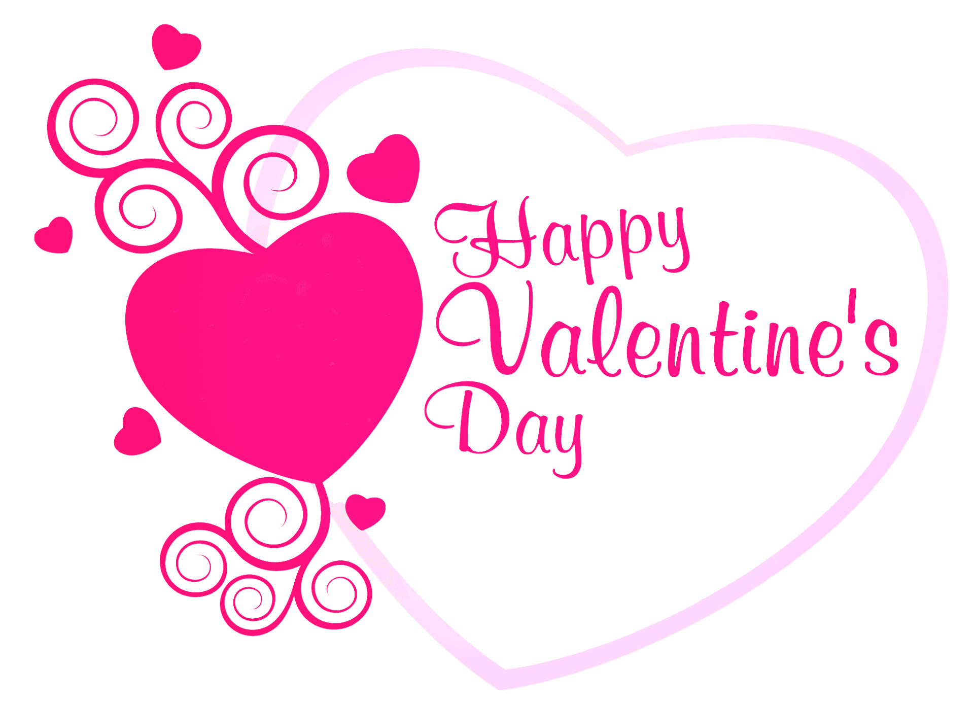 Valentines Day Heart Greeting PNG Image