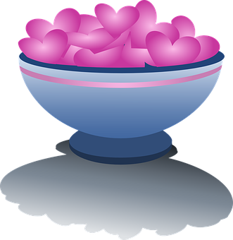 Valentines Heart Bowl Illustration PNG Image