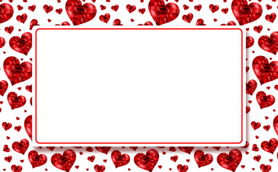 Valentines Heart Frame Banner PNG Image