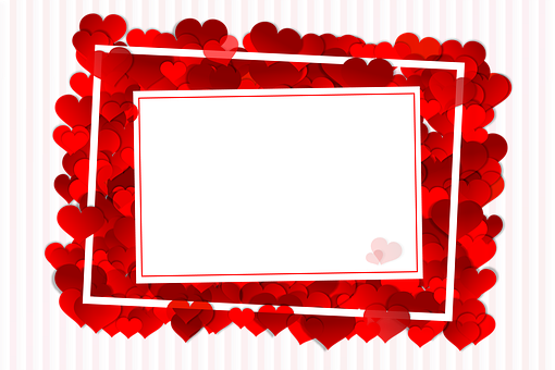 Valentines Heart Frame Template PNG Image