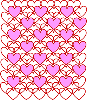 Valentines Heart Pattern Background PNG Image