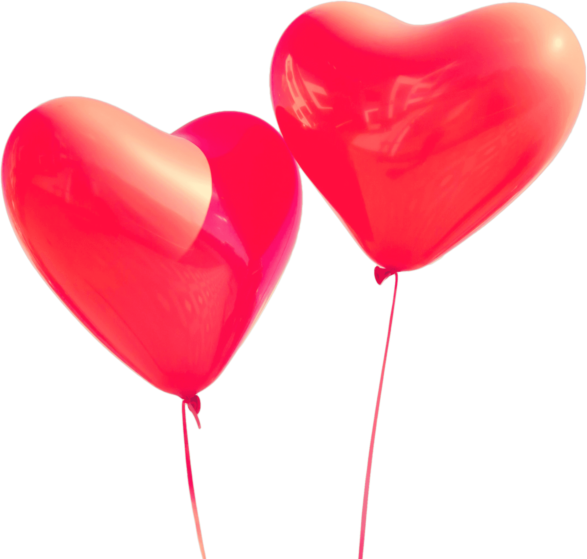 Valentines Heart Shaped Balloons PNG Image