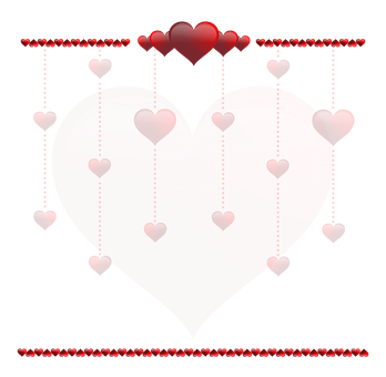 Valentines Hearts Dark Background PNG Image